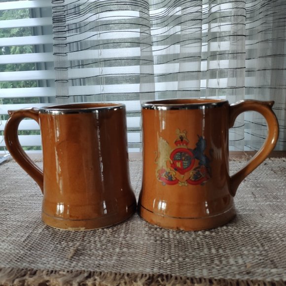 VTG Nasco Ceramic Steins Mugs with UK Crest x2 - Picture 13 of 13